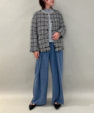 ZMJAE68248 al'aise modulation(アレーズモジュレーション) フリンジニットノーカラージャケット グレー