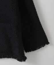 ZMJAE68248 al'aise modulation(アレーズモジュレーション) フリンジニットノーカラージャケット ブラック
