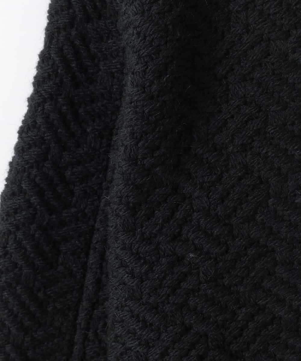 ZMJAE68248 al'aise modulation(アレーズモジュレーション) フリンジニットノーカラージャケット ブラック