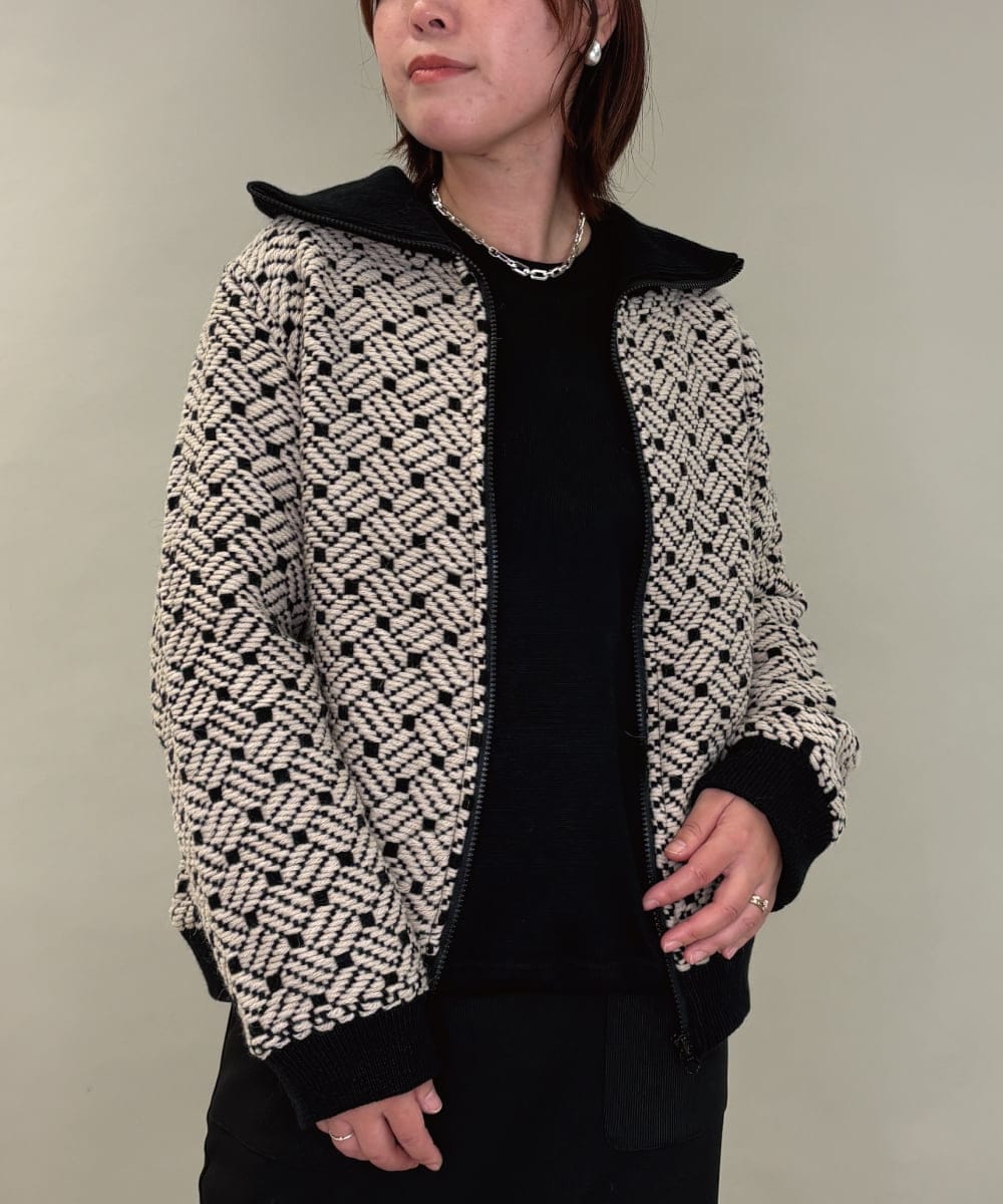 ZMJAE69268 al'aise modulation(アレーズモジュレーション) リブジョイントニットジャケット ベージュ