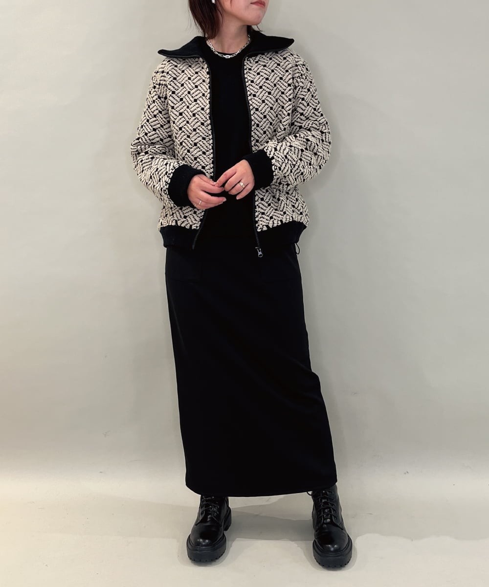 ZMJAE69268 al'aise modulation(アレーズモジュレーション) リブジョイントニットジャケット ベージュ