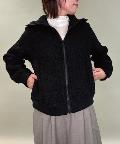 ZMJAE69268 al'aise modulation リブジョイントニットジャケット