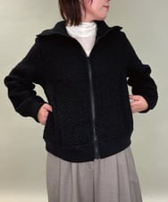 ZMJAE69268 al'aise modulation(アレーズモジュレーション) リブジョイントニットジャケット ブラック