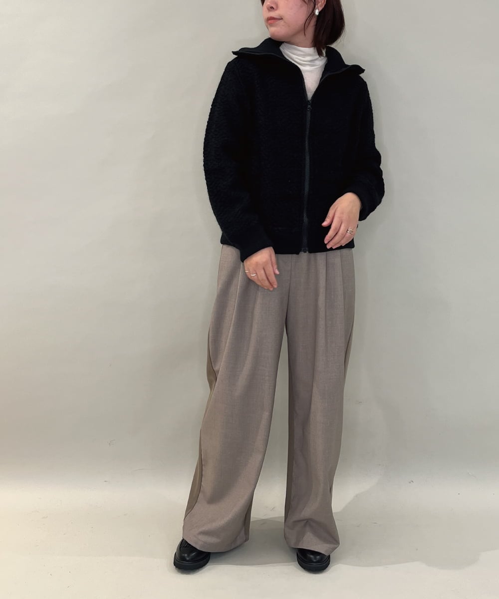 ZMJAE69268 al'aise modulation(アレーズモジュレーション) リブジョイントニットジャケット ブラック