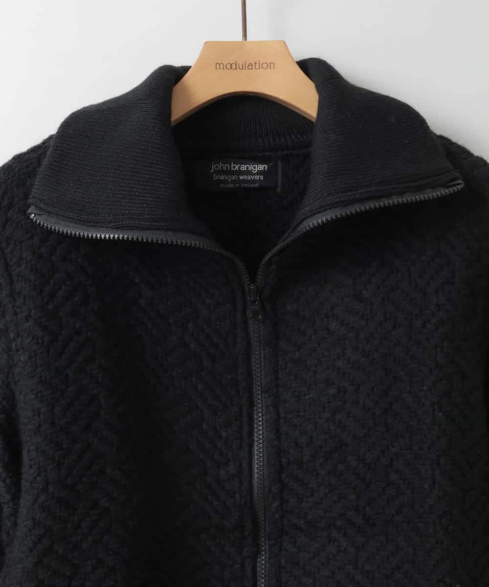 ZMJAE69268 al'aise modulation(アレーズモジュレーション) リブジョイントニットジャケット ブラック