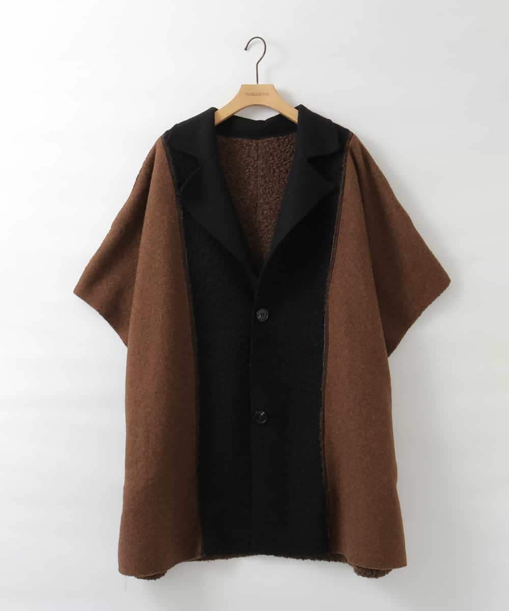 ZMJAH32190 al'aise modulation(アレーズモジュレーション) 【2WAY】ポンチョライクデザインコート ベージュ