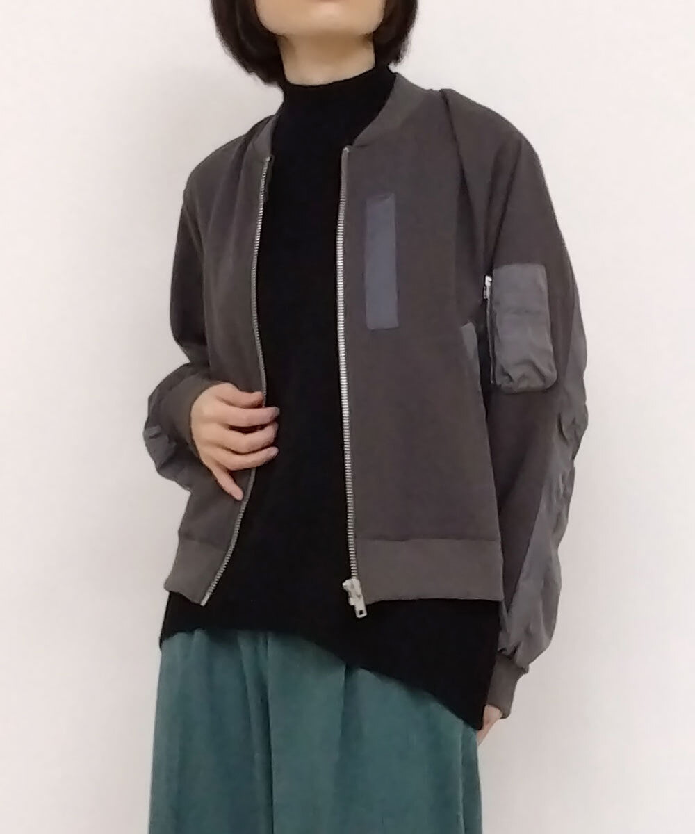 『Sacai』サカイ (1) ニット切り替えトレンチワンピース / 七分袖