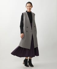 ZMJAT27150 al'aise modulation(アレーズモジュレーション) ダブルフロントロングジレ グレー