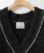 ZMJAT28190 al'aise modulation(アレーズモジュレーション) ツイードオーバーニットベスト ダークグレー