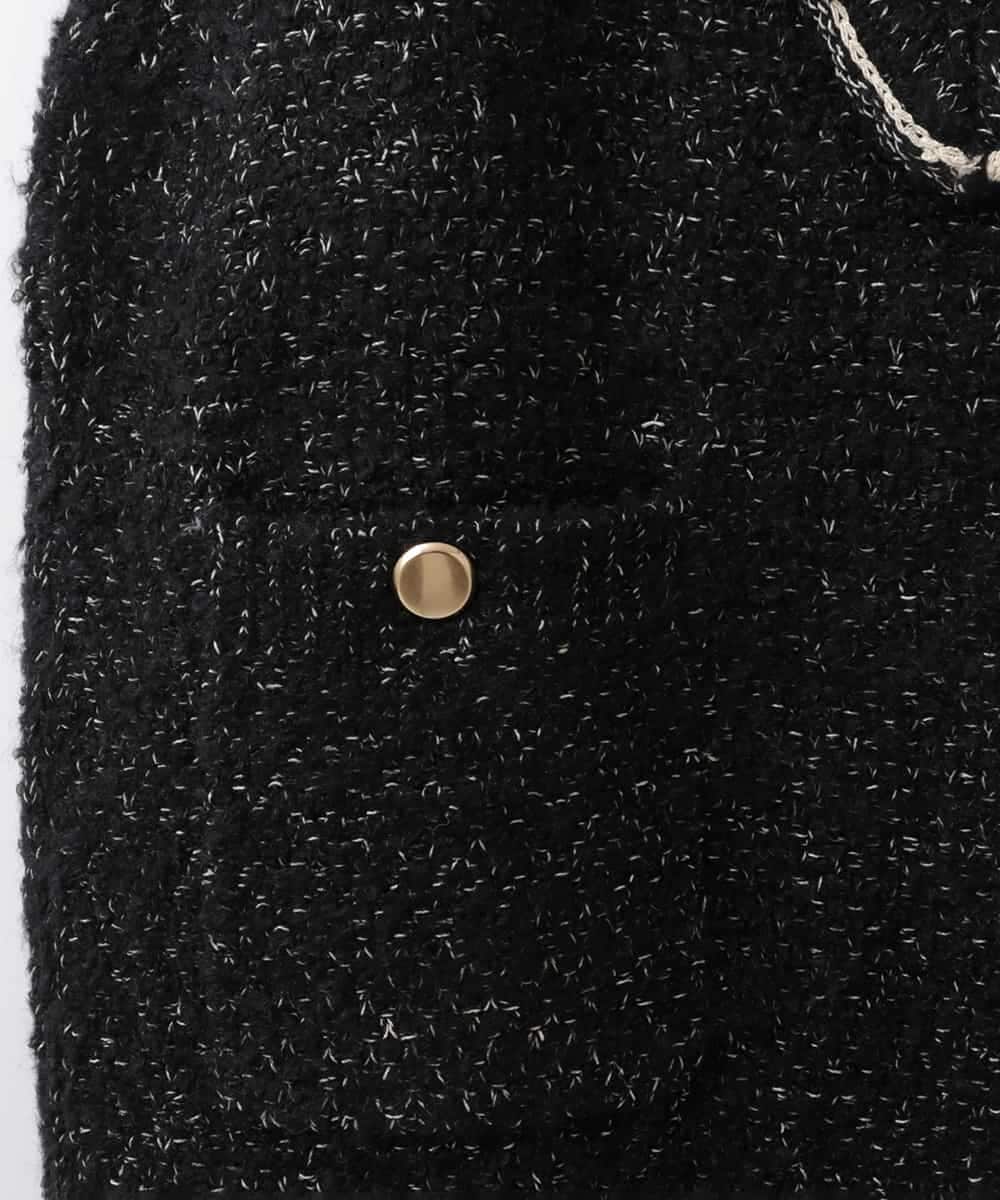 ZMJAT28190 al'aise modulation(アレーズモジュレーション) ツイードオーバーニットベスト ダークグレー