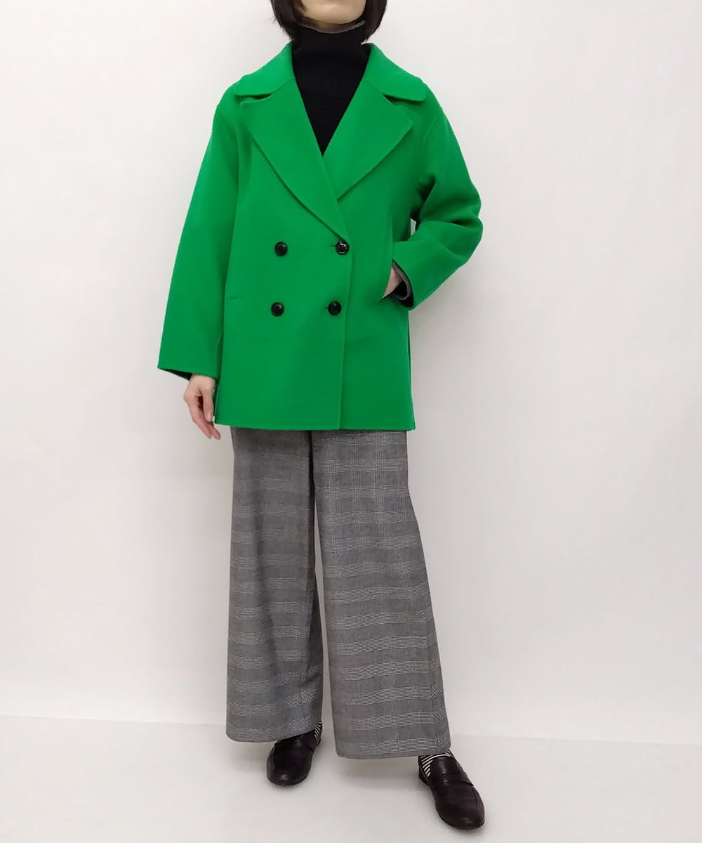 ZMJAT43380 al'aise modulation(アレーズモジュレーション) メルトンショートコート グリーン