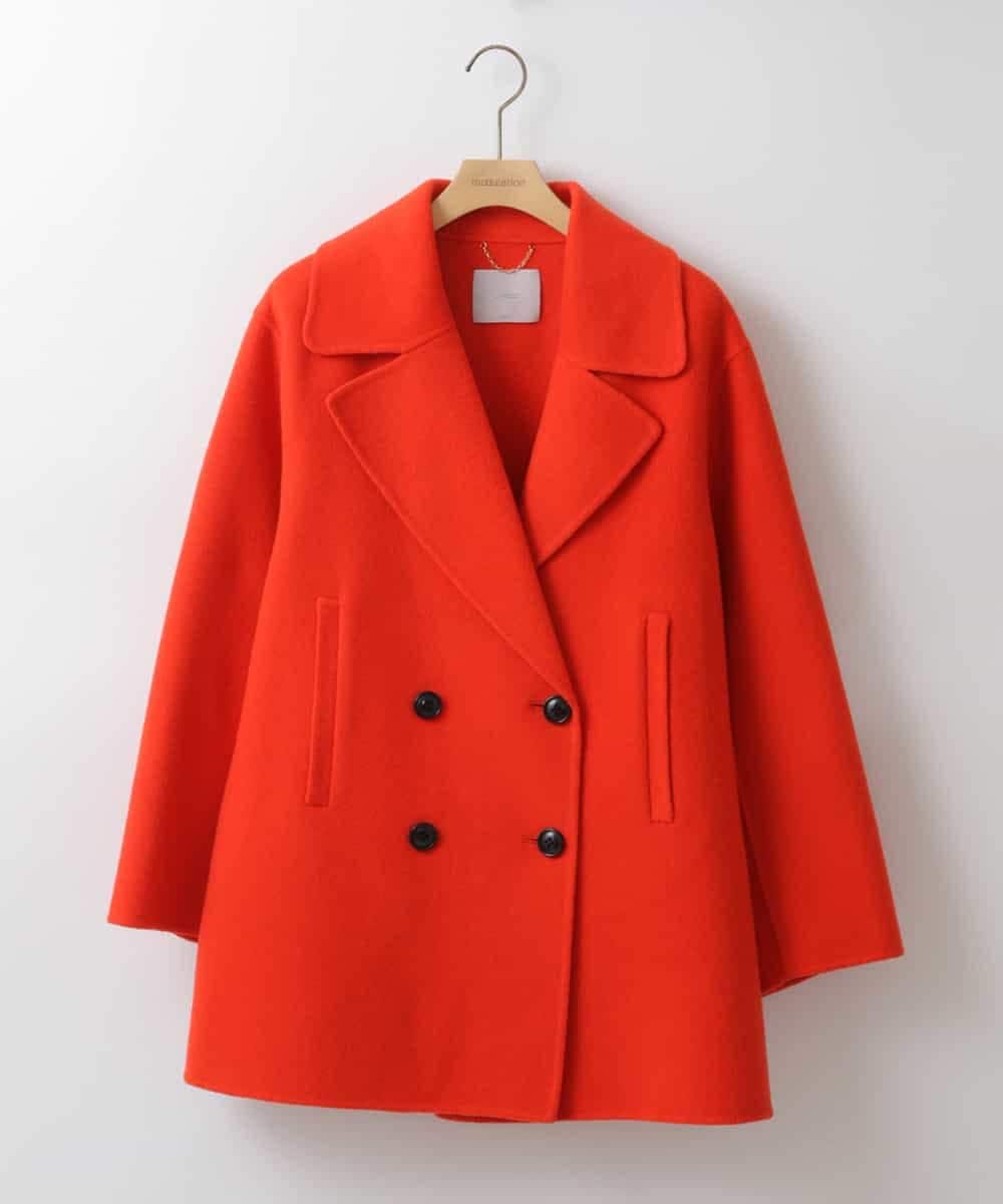 ZMJAT43380 al'aise modulation(アレーズモジュレーション) メルトンショートコート オレンジ