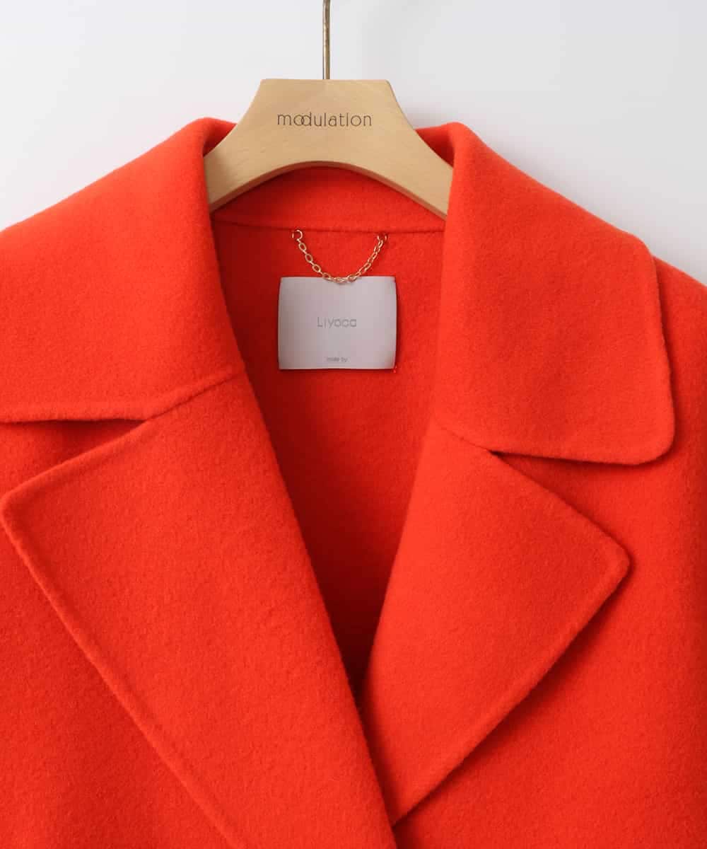 ZMJAT43380 al'aise modulation(アレーズモジュレーション) メルトンショートコート オレンジ