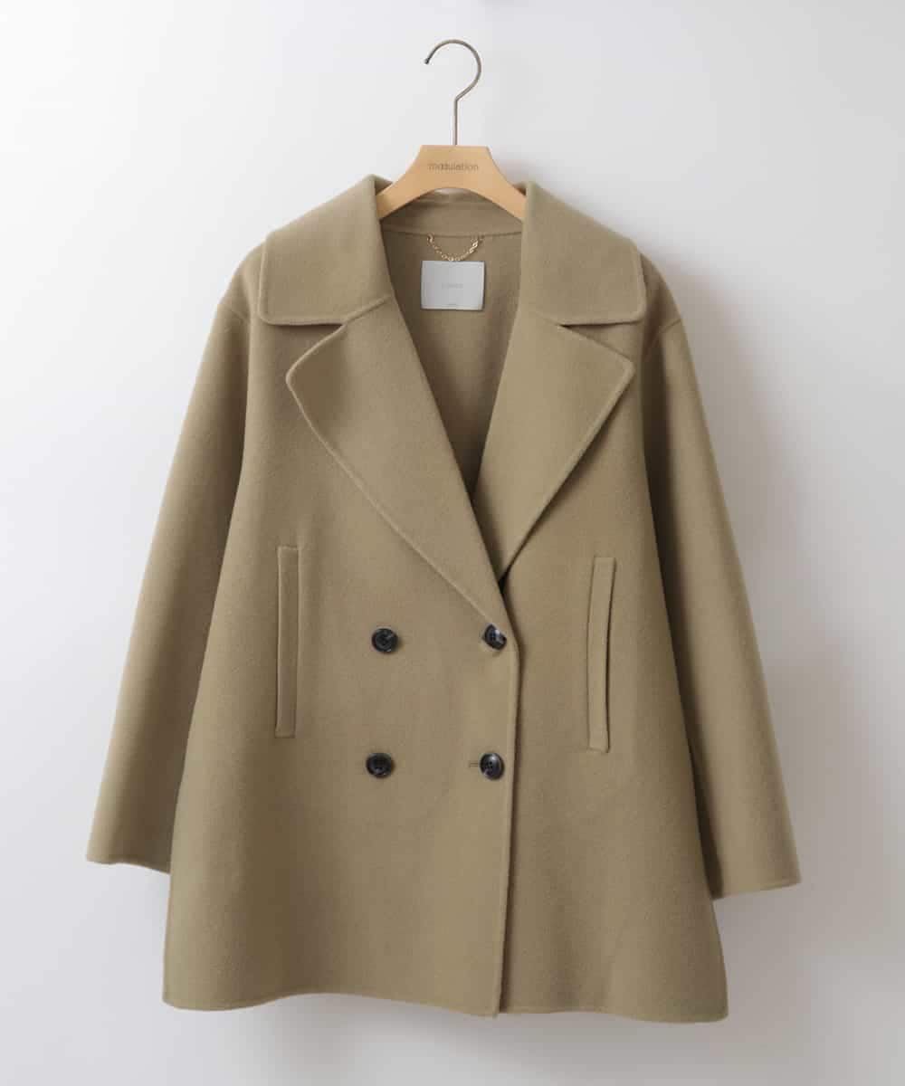 ZMJAT43380 al'aise modulation(アレーズモジュレーション) メルトンショートコート ブラウン