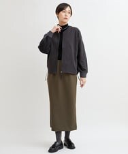 ZMJCB24140 al'aise modulation(アレーズモジュレーション) 【洗える】ドッキングニットジップアップブルゾン ダークグレー