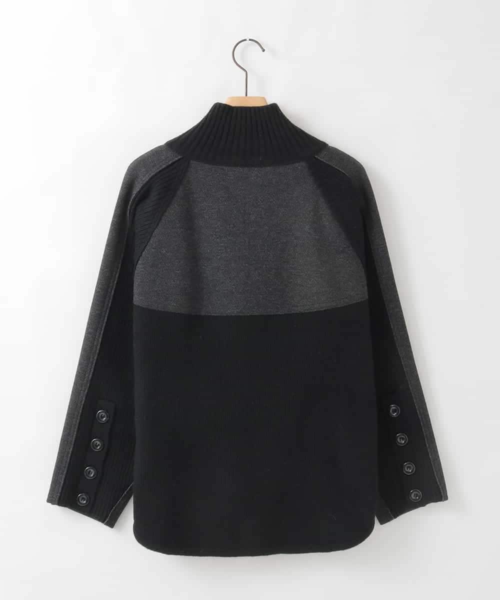 ZMJCE01140 al'aise modulation(アレーズモジュレーション) ドッキングデザインラグランジップブルゾン ブラック