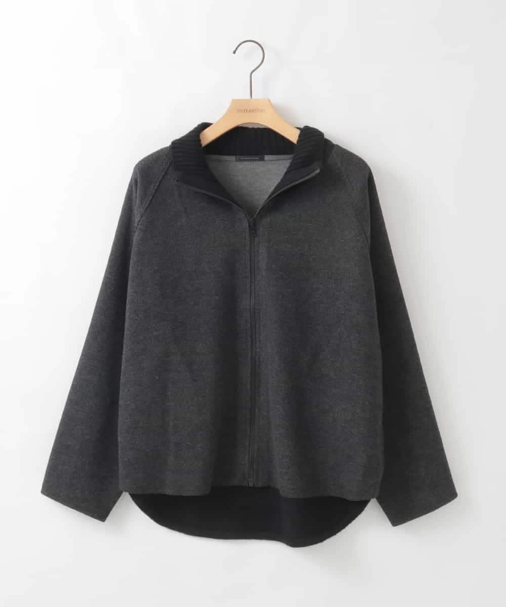 ZMJCE01140 al'aise modulation(アレーズモジュレーション) ドッキングデザインラグランジップブルゾン ブラック