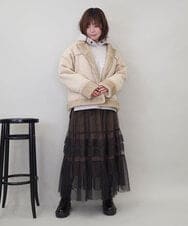 ZMJCE02198 al'aise modulation(アレーズモジュレーション) フェイクファームートンブルゾン アイボリー