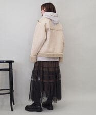 ZMJCE02198 al'aise modulation(アレーズモジュレーション) フェイクファームートンブルゾン アイボリー