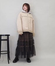 ZMJCE02198 al'aise modulation(アレーズモジュレーション) フェイクファームートンブルゾン アイボリー