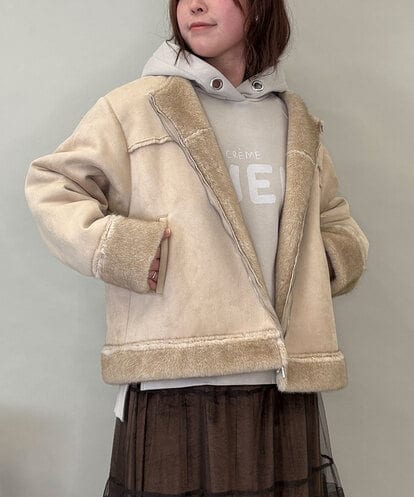 ZMJCE02198 al'aise modulation フェイクファームートンブルゾン