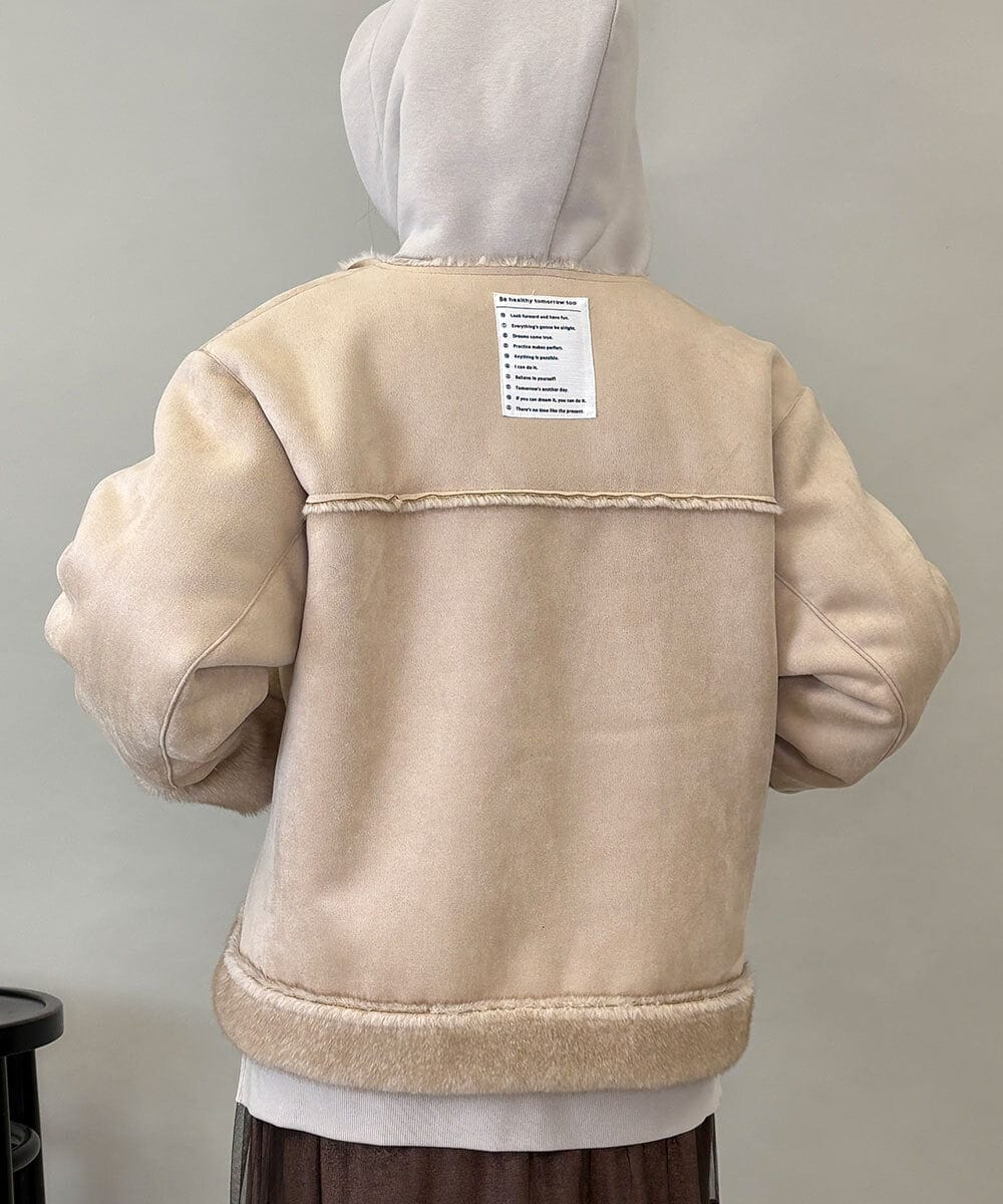 ZMJCE02198 al'aise modulation(アレーズモジュレーション) フェイクファームートンブルゾン アイボリー