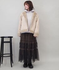 ZMJCE02198 al'aise modulation(アレーズモジュレーション) フェイクファームートンブルゾン アイボリー