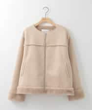 ZMJCE02198 al'aise modulation(アレーズモジュレーション) フェイクファームートンブルゾン ベージュ