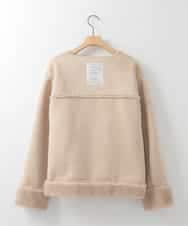 ZMJCE02198 al'aise modulation(アレーズモジュレーション) フェイクファームートンブルゾン ベージュ