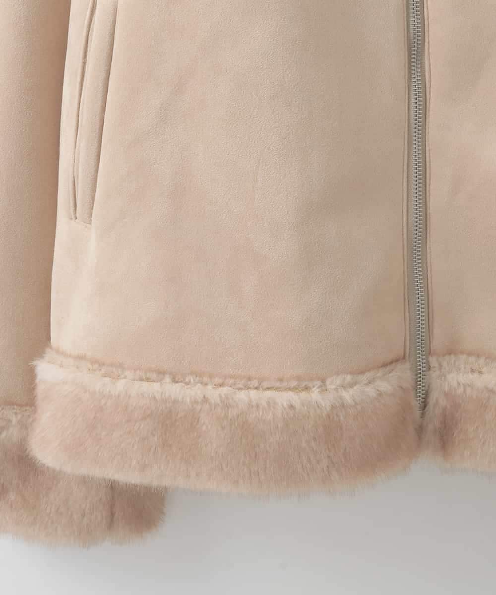 ZMJCE02198 al'aise modulation(アレーズモジュレーション) フェイクファームートンブルゾン ベージュ