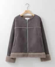 ZMJCE02198 al'aise modulation(アレーズモジュレーション) フェイクファームートンブルゾン ダークグレー