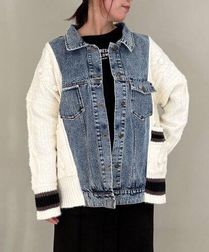 ZMJCE03150 al'aise modulation ニットジョイントデニムジャケット
