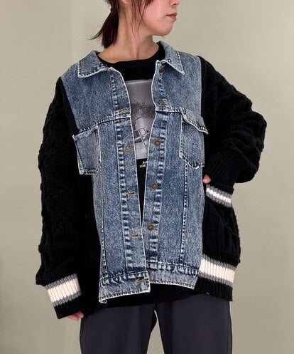 ZMJCE03150 al'aise modulation ニットジョイントデニムジャケット