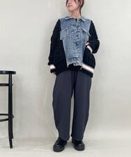 ZMJCE03150 al'aise modulation(アレーズモジュレーション) ニットジョイントデニムジャケット ブラック