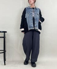 ZMJCE03150 al'aise modulation(アレーズモジュレーション) ニットジョイントデニムジャケット ブラック