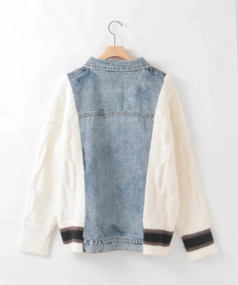 ZMJCE03150 al'aise modulation(アレーズモジュレーション) ニットジョイントデニムジャケット ホワイト