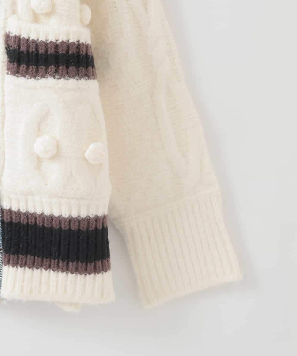 ZMJCE03150 al'aise modulation(アレーズモジュレーション) ニットジョイントデニムジャケット ホワイト