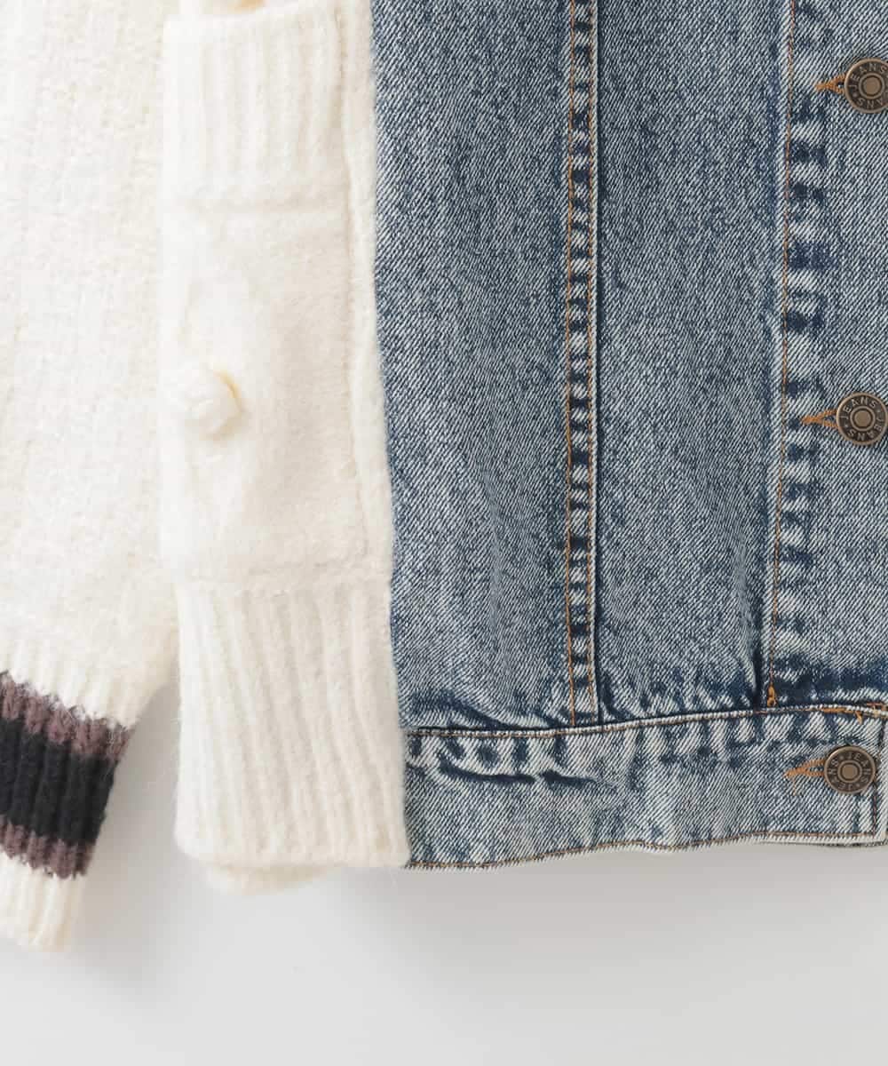 ZMJCE03150 al'aise modulation(アレーズモジュレーション) ニットジョイントデニムジャケット ホワイト