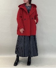 ZMJCE23330 al'aise modulation(アレーズモジュレーション) ブークレフーディーミドルコート レッド