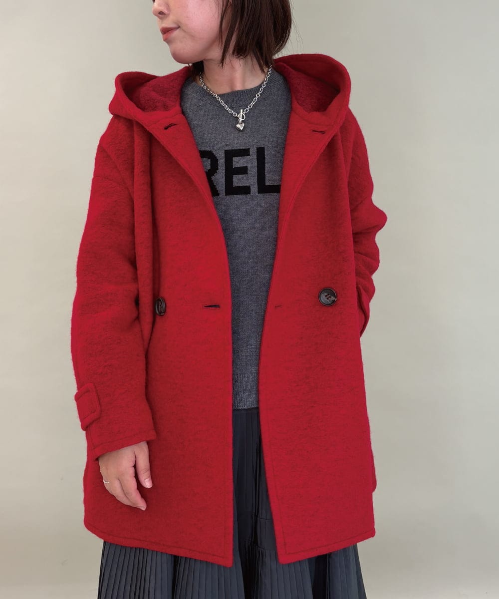 ZMJCE23330 al'aise modulation ブークレフーディーミドルコート