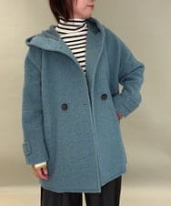 ZMJCE23330 al'aise modulation(アレーズモジュレーション) ブークレフーディーミドルコート ライトブルー