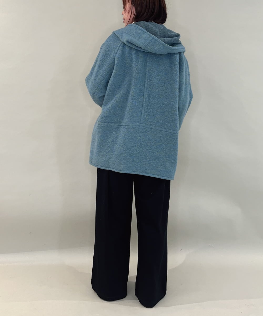 ZMJCE23330 al'aise modulation(アレーズモジュレーション) ブークレフーディーミドルコート ライトブルー