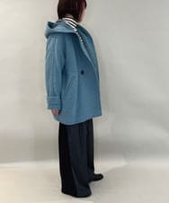 ZMJCE23330 al'aise modulation(アレーズモジュレーション) ブークレフーディーミドルコート ライトブルー