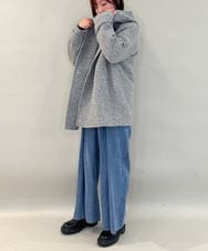 ZMJCE23330 al'aise modulation(アレーズモジュレーション) ブークレフーディーミドルコート ライトグレー