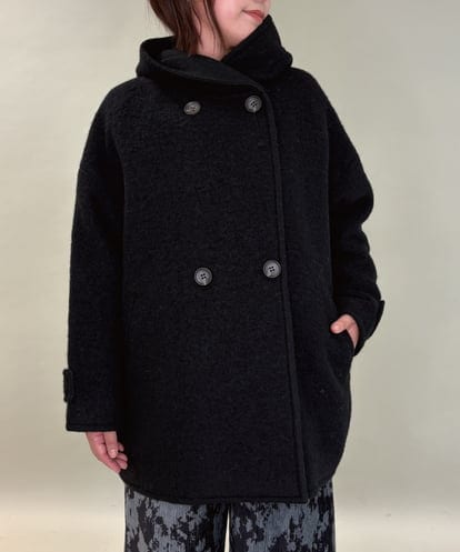 ZMJCE23330 al'aise modulation ブークレフーディーミドルコート