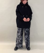 ZMJCE23330 al'aise modulation(アレーズモジュレーション) ブークレフーディーミドルコート ブラック