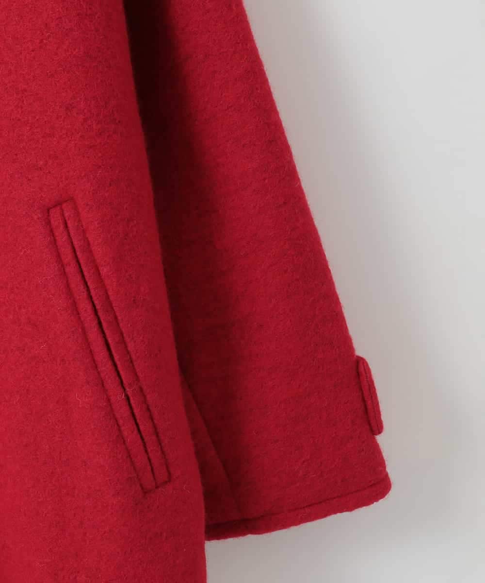 ZMJCE23330 al'aise modulation(アレーズモジュレーション) ブークレフーディーミドルコート レッド