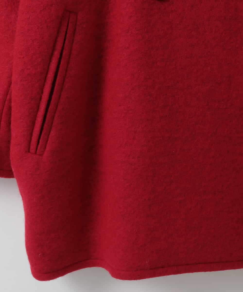 ZMJCE23330 al'aise modulation(アレーズモジュレーション) ブークレフーディーミドルコート レッド