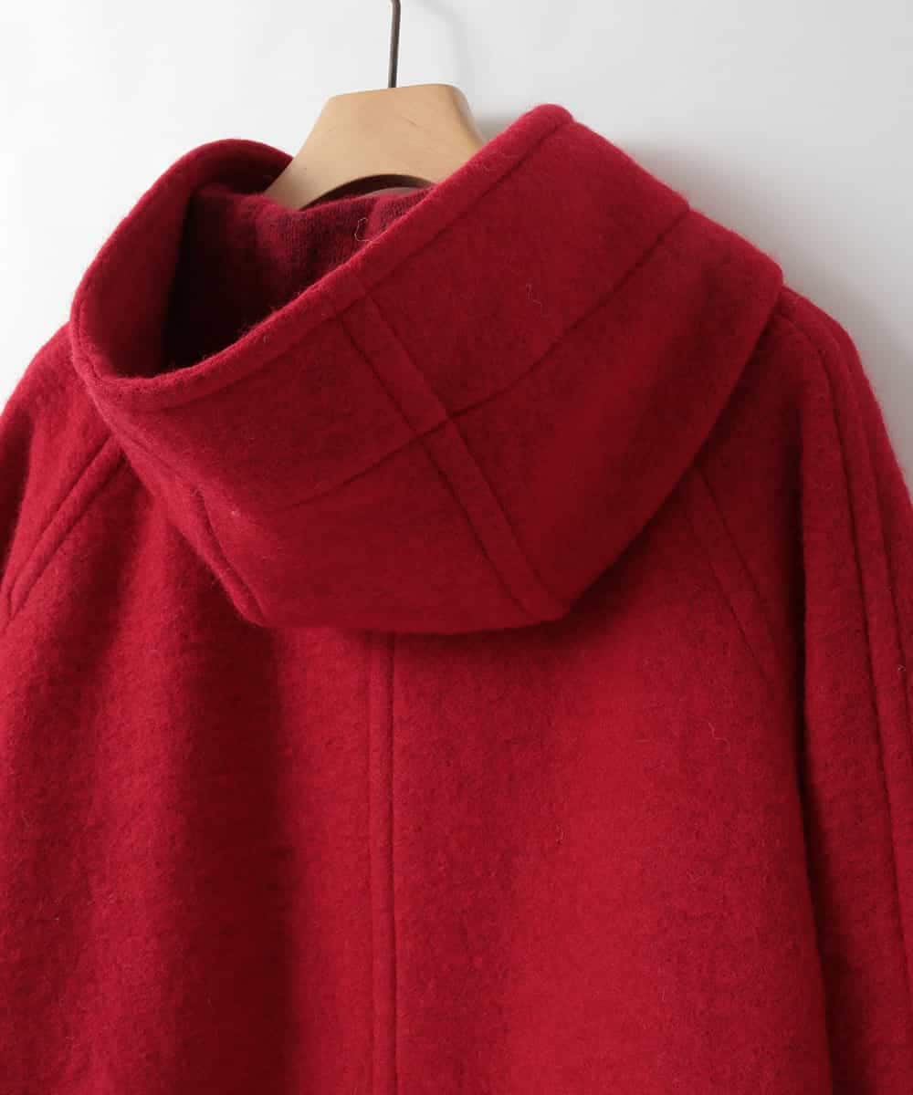 ZMJCE23330 al'aise modulation(アレーズモジュレーション) ブークレフーディーミドルコート レッド