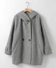 ZMJCE23330 al'aise modulation(アレーズモジュレーション) ブークレフーディーミドルコート ライトグレー